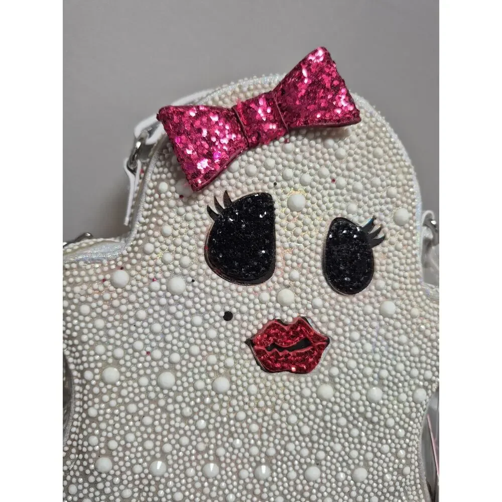 💥 Betsey Johnson “Boo-Tiful Ghoul” 2024 Pearl Ghost Crossbody Bag - New